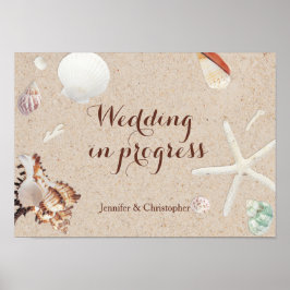 Seashells & Starfish Beach Wedding in Progress Poster