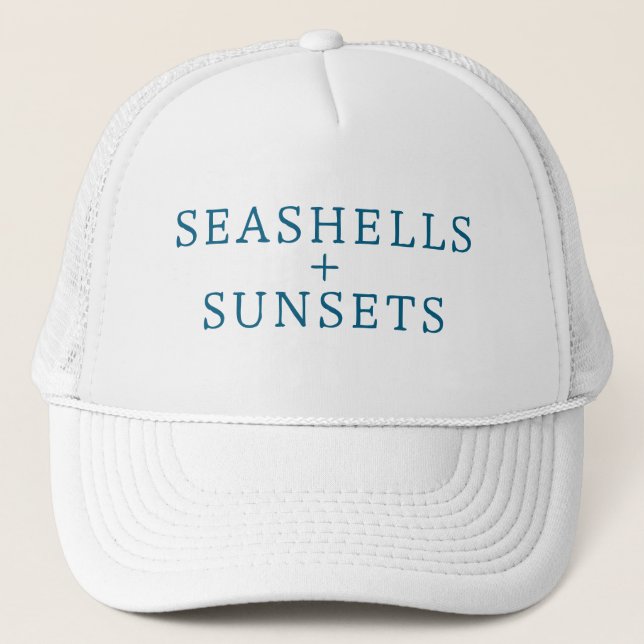 Seashells & Sunsets Hat Truckerkappe (Vorderseite)