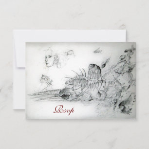 SEASHELLS SWEET 16 PARTY, Ruby Monogram Rsvp