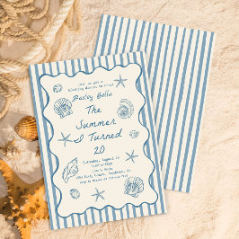 Seashells The Summer I Turned Twenty Birthday Einladung