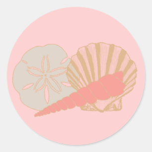 Seashells Trio Runder Aufkleber