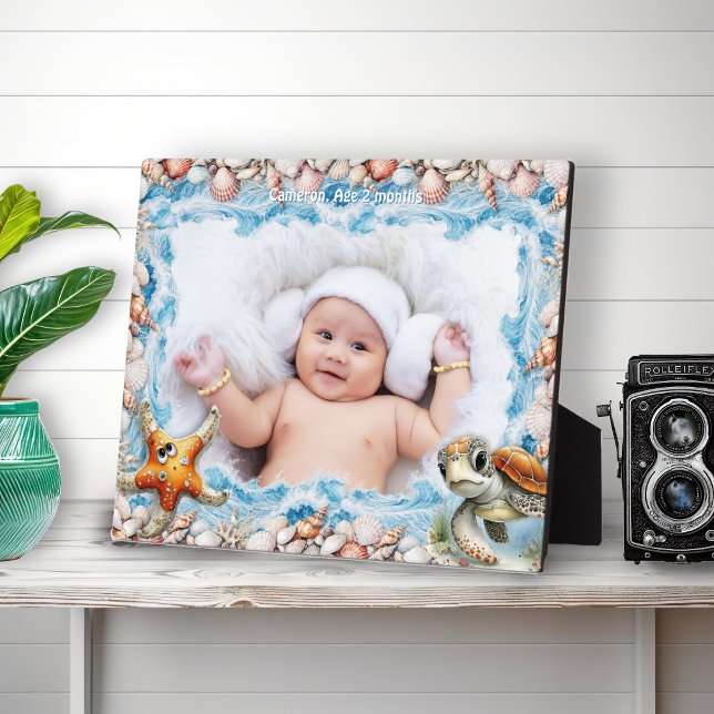 Seashells, Turtle, Starfish Kids Photo Frame Fotoplatte (Von Creator hochgeladen)