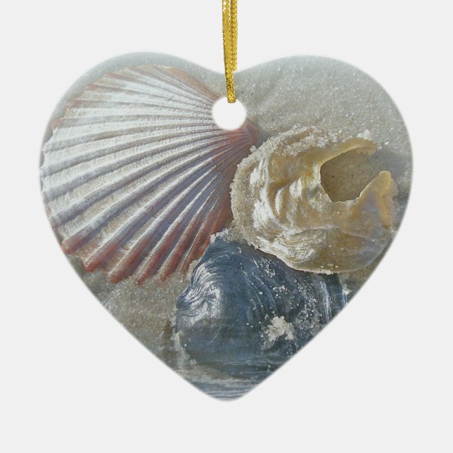Seashells und Brandung Keramik Ornament (Vorne)