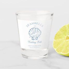 Seashells und Hochzeitsglocken-Junggeselinnen-Absc Schnapsglas