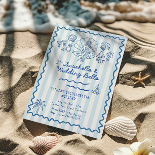 Seashells Wedding Bells Bachelorette Einladung