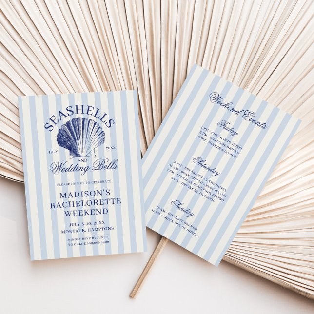 Seashells & Wedding Bells Bachelorette Einladung (Von Creator hochgeladen)