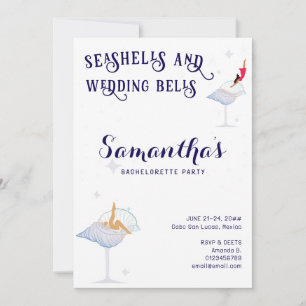 Seashells Wedding Bells Beach Cruise Bachelorette Einladung