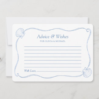 Seashells & Wedding Bells Bridal Shower Advice Mitteilungskarte