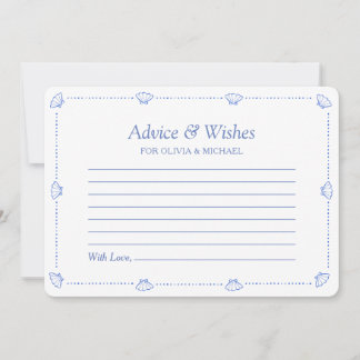 Seashells & Wedding Bells Bridal Shower Advice Mitteilungskarte