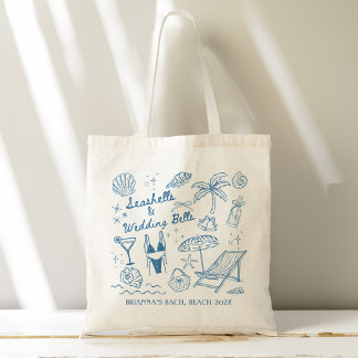 Seashells wedding bells bridesmaids gifts custom tragetasche