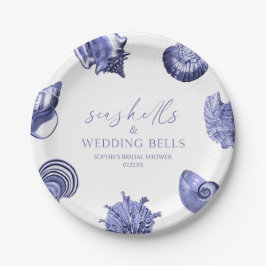 Seashells & Wedding Bells Elegantes Brautparty Pappteller