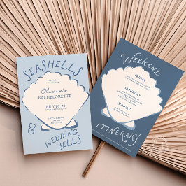 Seashells & Wedding Bels Bachelorette Itinerary Einladung
