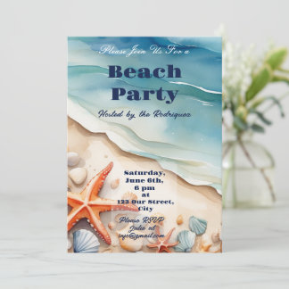 Seashore Bliss Beach Party Einladung