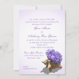 Seashore Lila Hydrangea Wedding Einladung