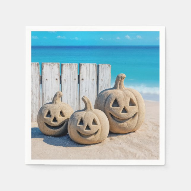 Seashore Sand Jack o' Lanterns  Serviette (Vorderseite)