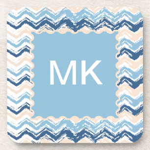 Seashore Scribble ZigZag Getränkeuntersetzer