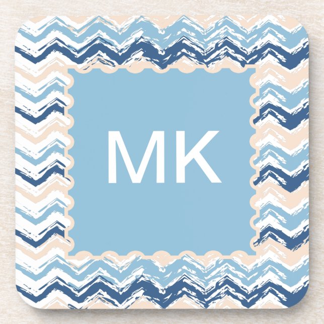 Seashore Scribble ZigZag Getränkeuntersetzer (Vorderseite)