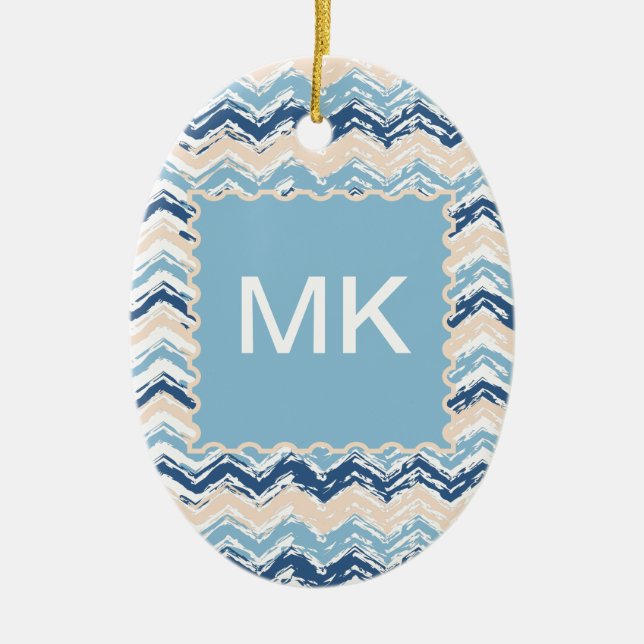 Seashore Scribble ZigZag Keramikornament (Vorne)