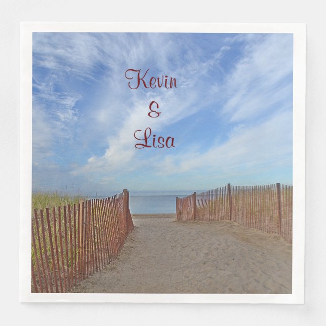 Seashore Theme Wedding Serviette (Vorderseite)