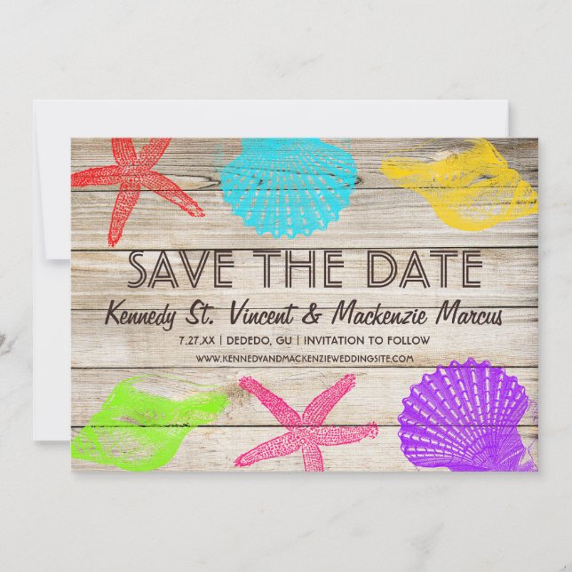 Seashore Wood Save the Date (Vorderseite)