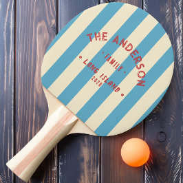 Seaside Aqua Sky Striping & Family Name Tischtennis Schläger