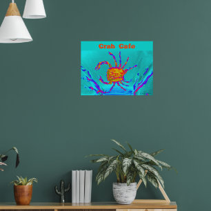 Seaside Art Cool Crab Türkis Poster