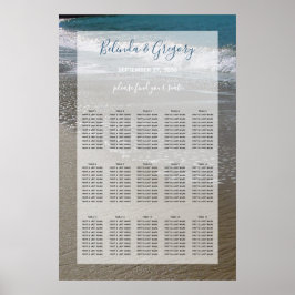 Seaside Beach & Sand Wedding Chart Poster