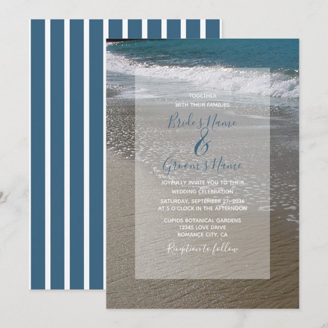 Seaside Beach & Sand Wedding Einladungen (Vorne/Hinten)