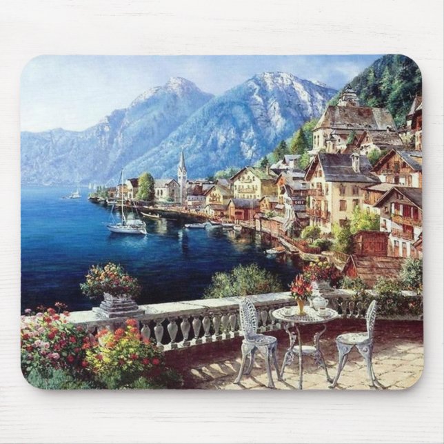 Seaside Berg Landschaft Frische Pasta machen Mousepad (Vorne)