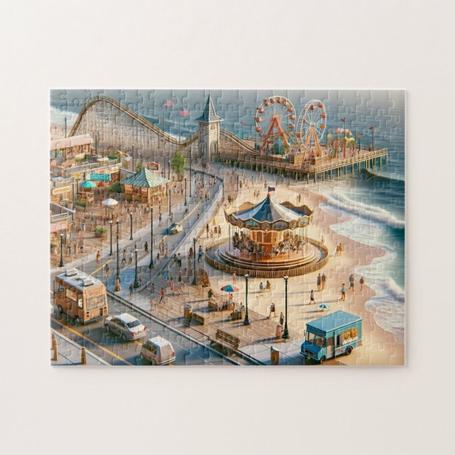 Seaside Boardwalk Carnival by the Beach (Horizontal)