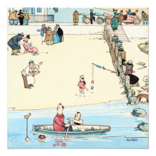 "Seaside Crime" von W Heath Robinson Fotodruck