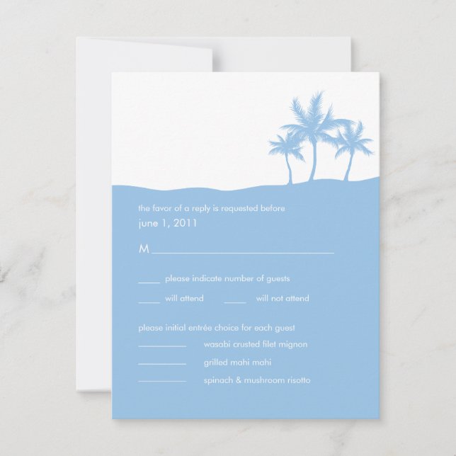 Seaside Dreams Wedding RSVP Card (Vorderseite)