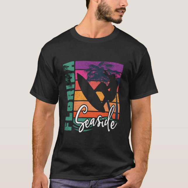 Seaside Florida Beach Surfing Vacation T-Shirt (Vorderseite)