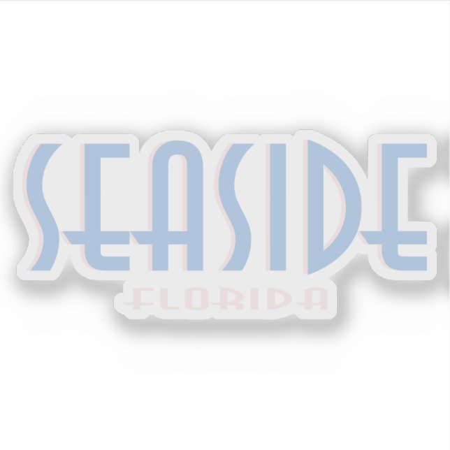Seaside Florida Deko Typografie Aufkleber (Vorderseite)