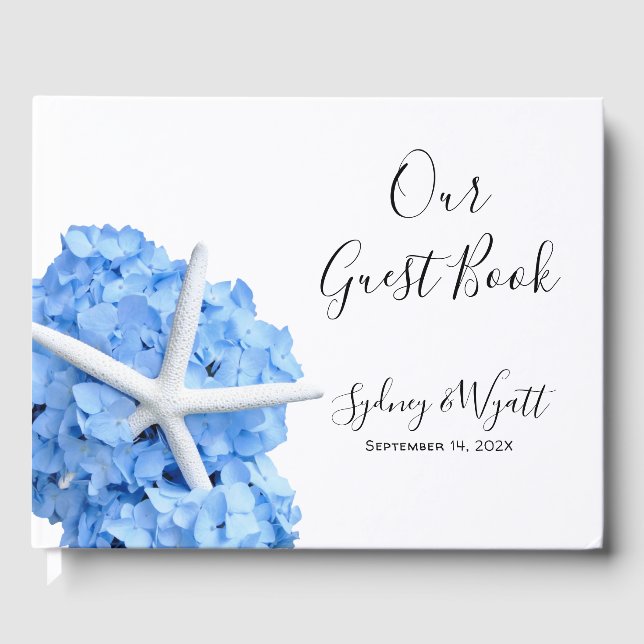 Seaside Garden Blue Guest Book Starfish Gästebuch (Vorderseite)