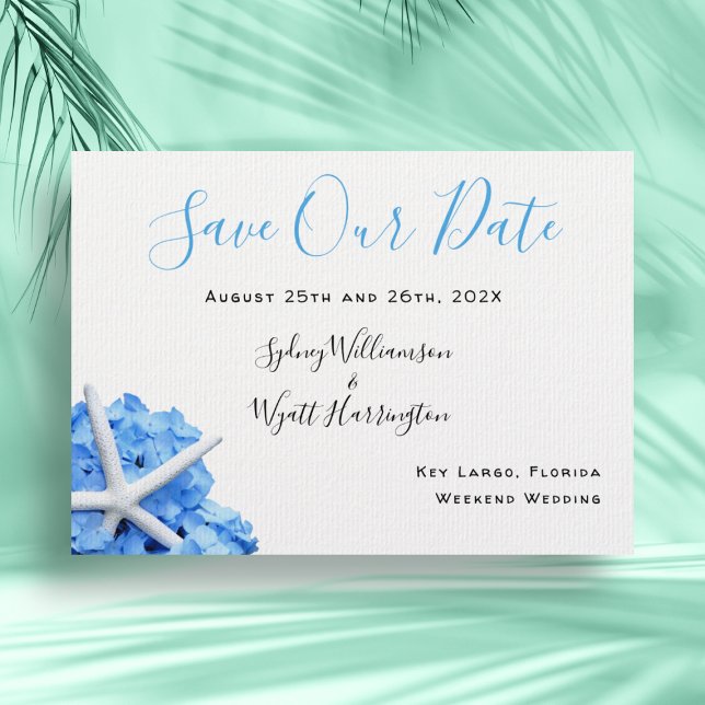Seaside Garden Blue Menu Entrées RSVP Card Karte (Von Creator hochgeladen)