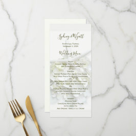 Seaside Garden Starfish Tall White Wedding Menu Menükarte