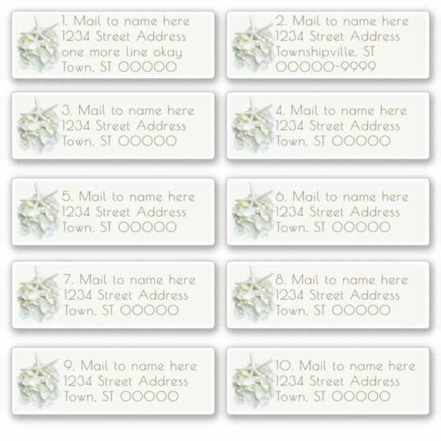 Seaside Garden Wedding Mail Einzeladressen Aufkleber (Vorderseite)