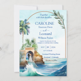 Seaside Love: Tropical Beach Wedding Invitation Einladung
