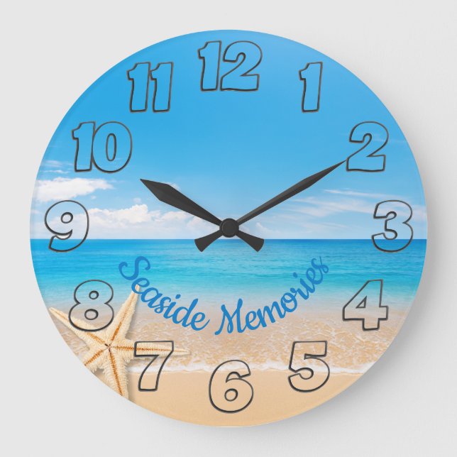 Seaside Memories Round Wall Clock Große Wanduhr (Vorderseite)