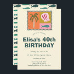 Seaside Modern Niedlich CUSTOM Geburtstagsparty Einladung<br><div class="desc">Perfekte niedliche Karte für eine lustige Einladung! Handgemachte Kunst für Sie! Ideal für einen Strandurlaub oder andere Feierlichkeiten. Vollständig anpassbar! Klicken Sie auf "Personalisieren" oben, um den Text zu bearbeiten. Klicken Sie auf "Bearbeiten mit dem Design-Tool", um die Schriftart, Farben und Platzierungen anzupassen und das Sonnendesign auf der Rückseite zu...</div>