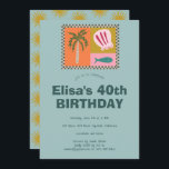 Seaside Modern Niedlich CUSTOM Geburtstagsparty Einladung<br><div class="desc">Perfekte niedliche Karte für eine lustige Einladung! Handgemachte Kunst für Sie! Ideal für einen Strandurlaub oder andere Feierlichkeiten. Vollständig anpassbar! Klicken Sie auf "Personalisieren" oben, um den Text zu bearbeiten. Klicken Sie auf "Bearbeiten mit dem Design-Tool", um die Schriftart, Farben und Platzierungen anzupassen und das Sonnendesign auf der Rückseite zu...</div>