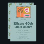 Seaside Modern Niedlich CUSTOM Geburtstagsparty Einladung<br><div class="desc">Perfekte niedliche Karte für eine lustige Einladung! Handgemachte Kunst für Sie! Ideal für einen Strandurlaub oder andere Feierlichkeiten. Vollständig anpassbar! Klicken Sie auf "Personalisieren" oben, um den Text zu bearbeiten. Klicken Sie auf "Bearbeiten mit dem Design-Tool", um die Schriftart, Farben und Platzierungen anzupassen und das Sonnendesign auf der Rückseite zu...</div>