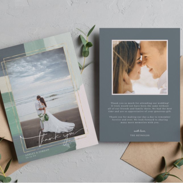 Seaside Ocean Glass | Hochzeitsszenario Foto Viele Dankeskarte (Von Creator hochgeladen)
