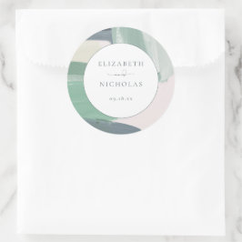 Seaside Ocean Glass | Monografische Hochzeit Runder Aufkleber