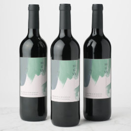 Seaside Ocean Glass | Monogram Wedding Wine Label Weinetikett