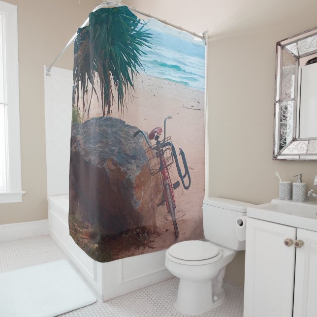 Seaside Ocean Surfer Beach House Duschvorhang (Beispiel)