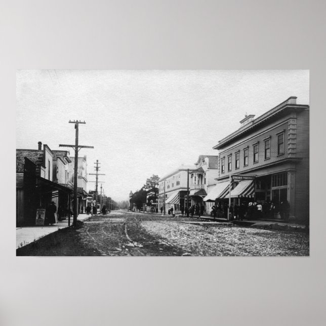 Seaside, Oregon Main Street View Foto Poster (Vorne)