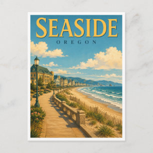 Seaside Oregon Promenade GeoSaga Postkarte
