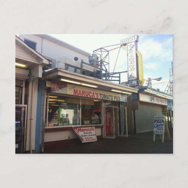 Seaside Park Boardwalk PIzza Postkarte (Vorderseite)